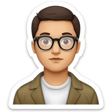 30 year old gut in thick glasses wearing supreme sticker