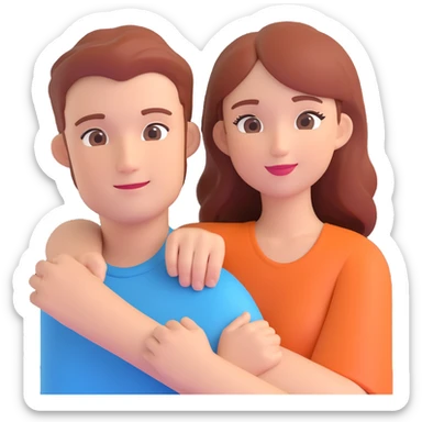 couple posing, close up pose, living room background sticker