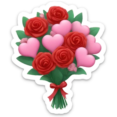 valentine flower bouquet sticker