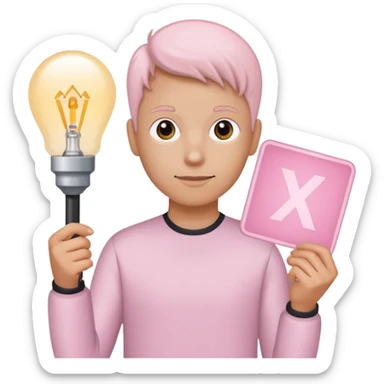 yorkshire holding a light pink danke schön sign sticker