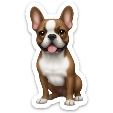 French bulldog is brown sticker