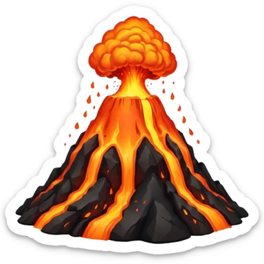 volcano big lava eruption no smoke sticker