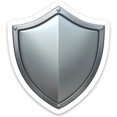 generate a ultra realistic shiny steel shield sticker