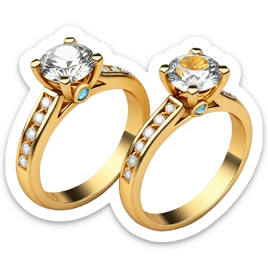 two ndian engagements rings next to each other sticker
