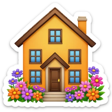 house covered by flower sticker