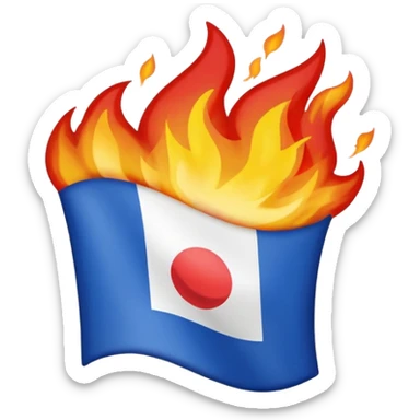 emoji bandera de francia ardiendo sticker