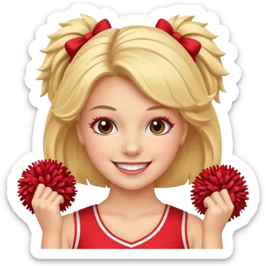 cheerleader with pom pom sticker