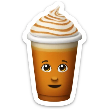 Realistic pumpkin latte sticker