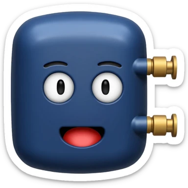 navy blue boiler emoji modern no face sticker