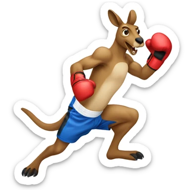 boxing kangaroo sticker