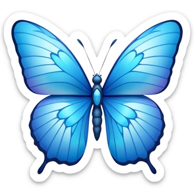 Blue butterfly half triangle joint  sticker