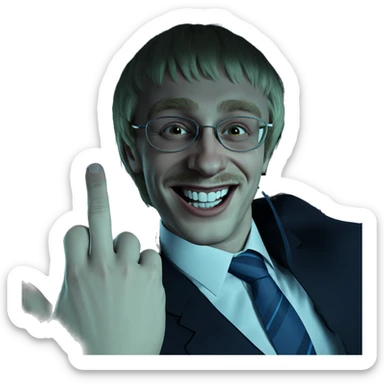 cheerful boy with necktie sticker