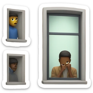 A person watching another person through a window sticker
