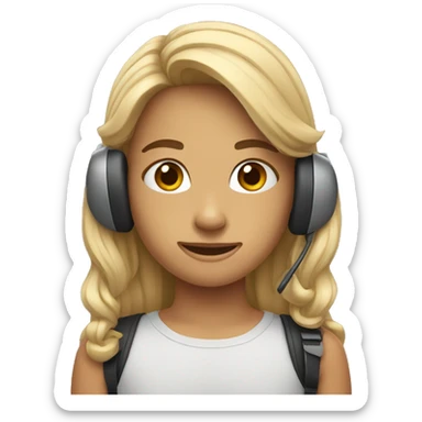 teenager with hearphone sticker