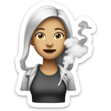 Girl with smoke sticker