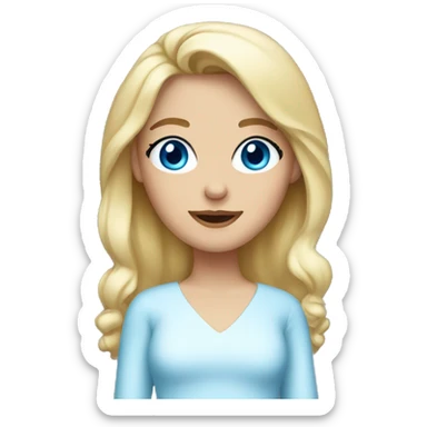 Santa Girl, blue eyes, blond hair sticker