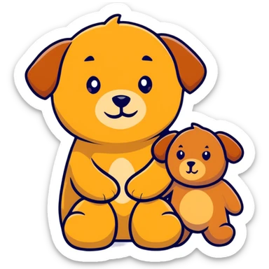 Teddy bear golden retriever  sticker