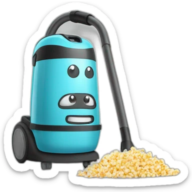 vacuum cleaner with popcorn sticker