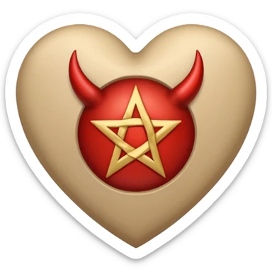 beige heart satanic sticker