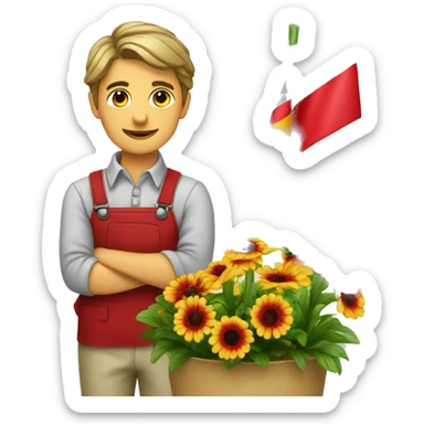 florist with german flag sticker