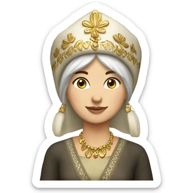 Russian woman wearing traditional russian clothing sticker