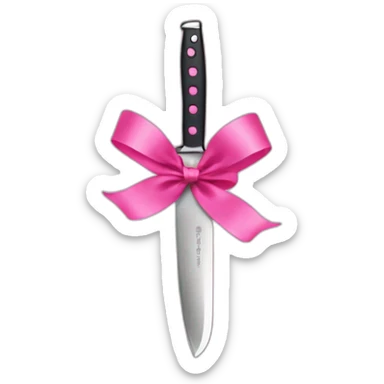 Knife with a pink ribbon sticker