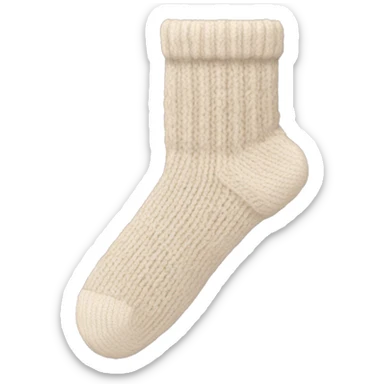 Knitted socks white or tan sticker