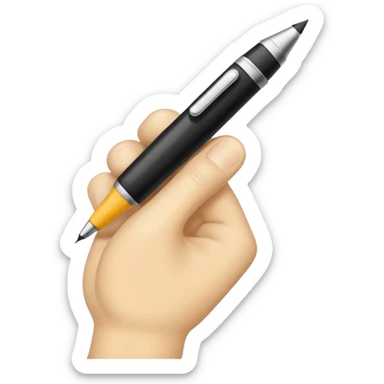 a hand with a black pen sticker