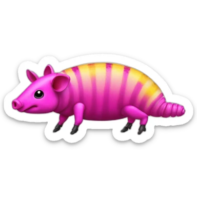 Magenta pig armadillo cow centipede insect with yellow and black spots gradient mottled sticker