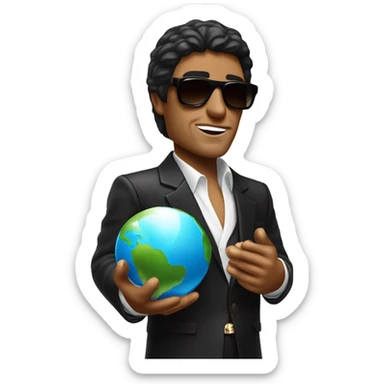 Tony Montana sunglasses the world in his hands sticker