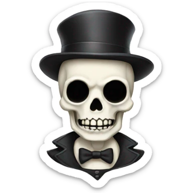 Skeleton with a mustache sticker