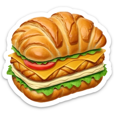 Croissant chicken and Cesar salad sandwich emoji  sticker