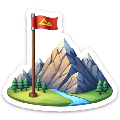 Flag of a mountain and a hammer sticker