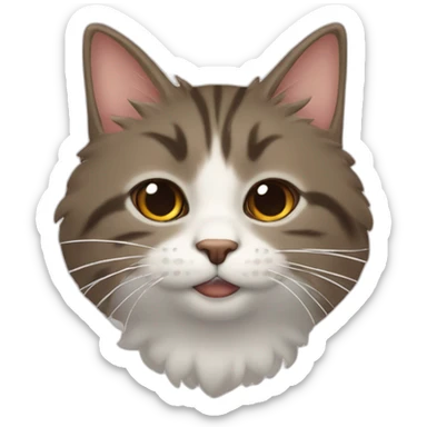 Um gato com uma foca sticker