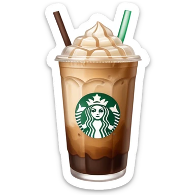 Starbuck ice coffee with ice cubes sticker