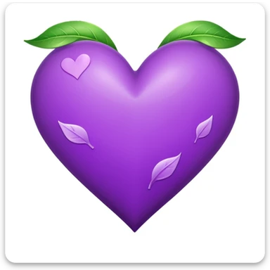 purple heart with a leaf pattern sticker