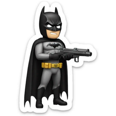 Batman with a gun sticker