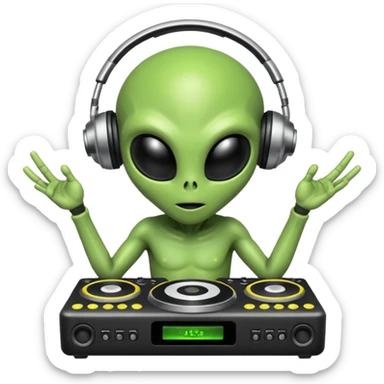 alien dj sticker