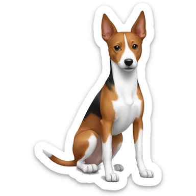 A basenji pmixed with a jack russell sticker