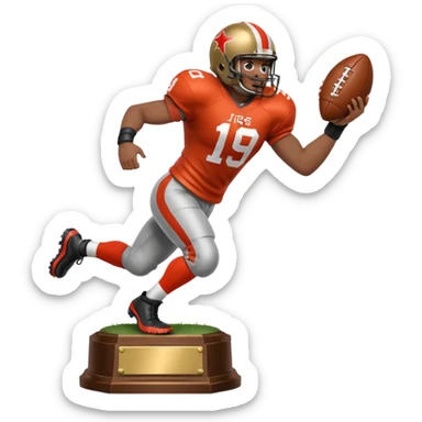 a trophy of a american football player stiff arm sticker