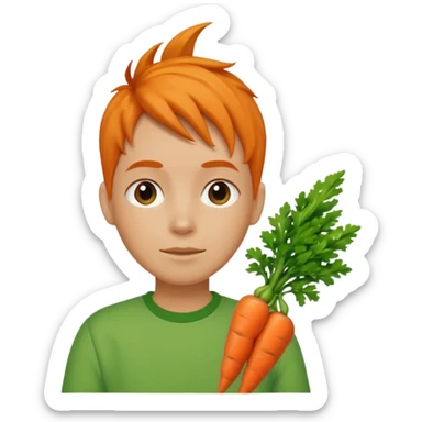 green carrot with shirt sticker