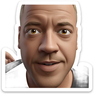 male portrait with facial hair sticker