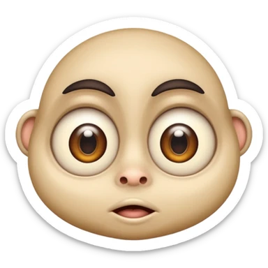 a crabadabadooda face, big eyes, small mouth loobadooba, consquinto  sticker