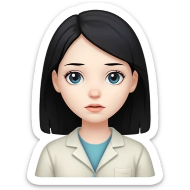 girl with black hair in psych ward  sticker