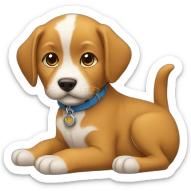 Un chat avec un chiot sticker