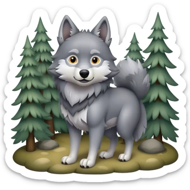 Pregnant wolf emoji sticker