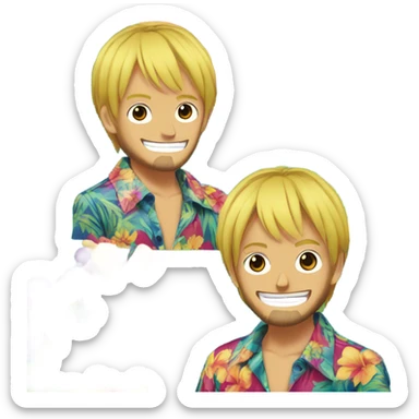 Sanji from One Piece in a Hawaiian shirt sticker