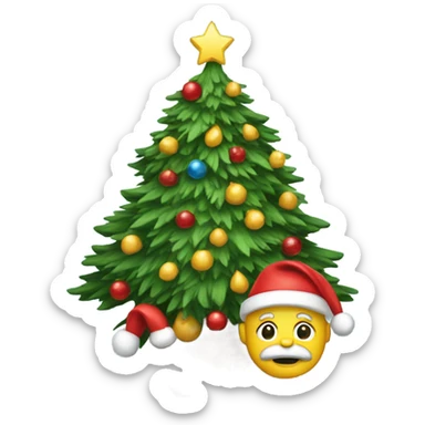 Santa tree sticker