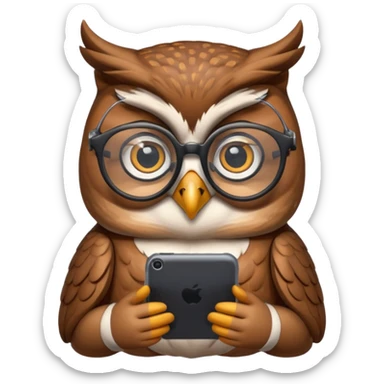 Generate a beautiful smart owl with a smart device sticker