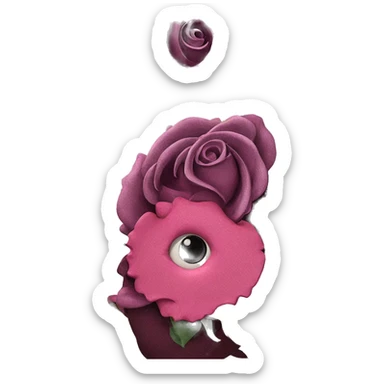 pink rose in coffee cup sticker